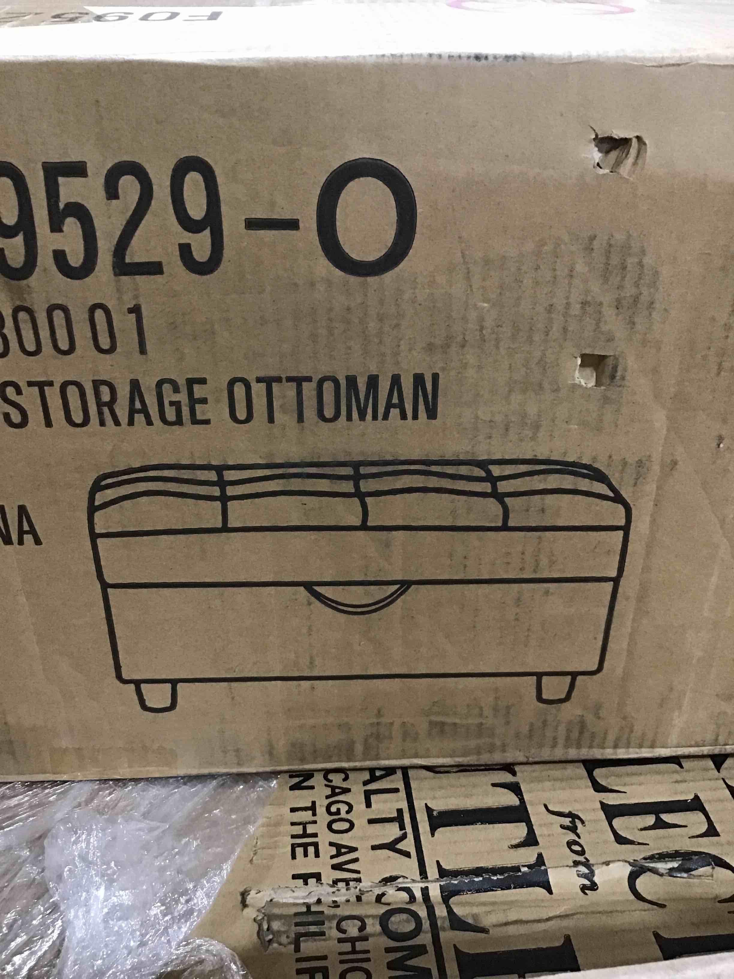 Life Style Storage Ottoman, blue 