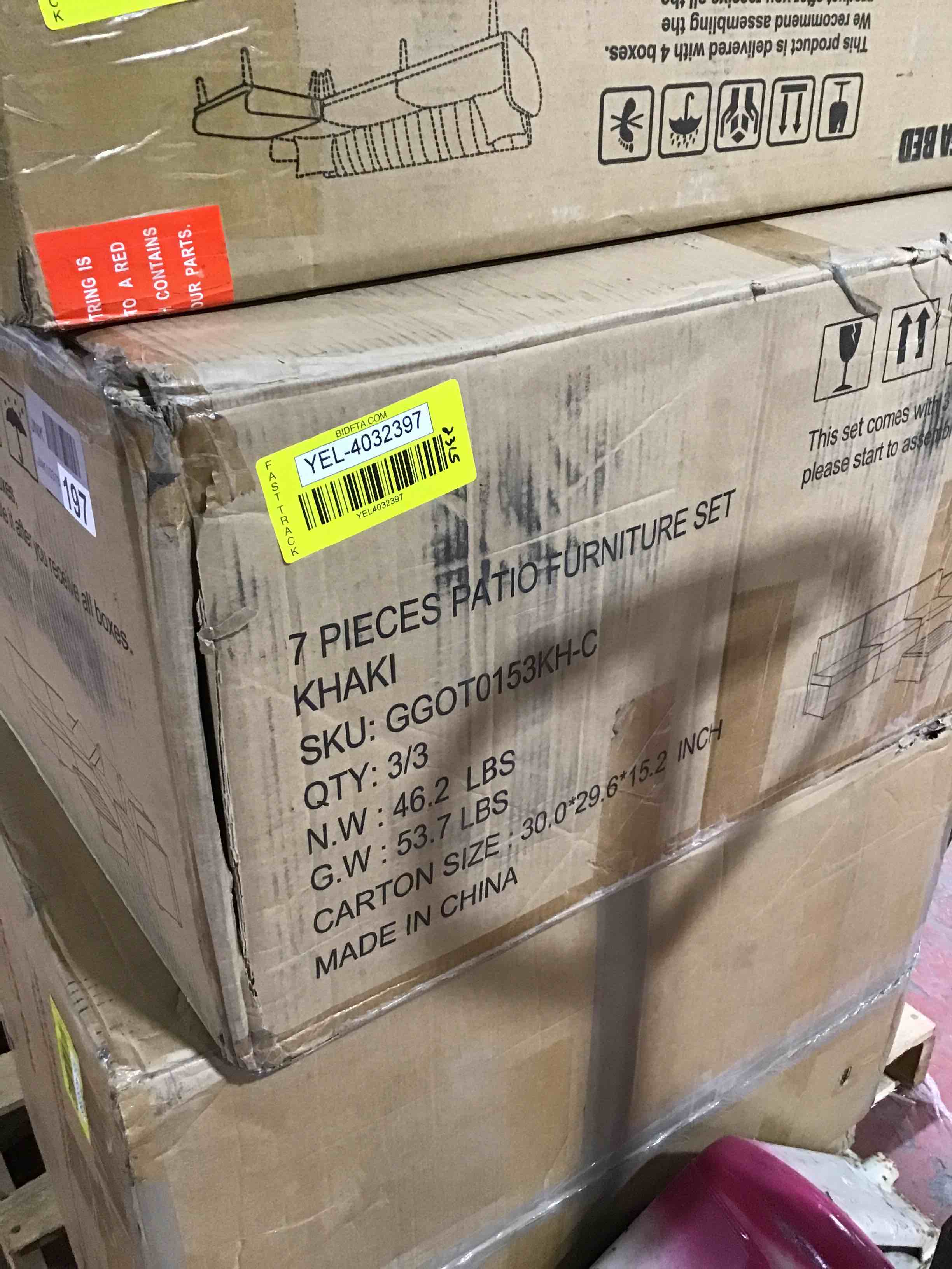 7 piece patio furniture set, box 3 of 3 ONLY 