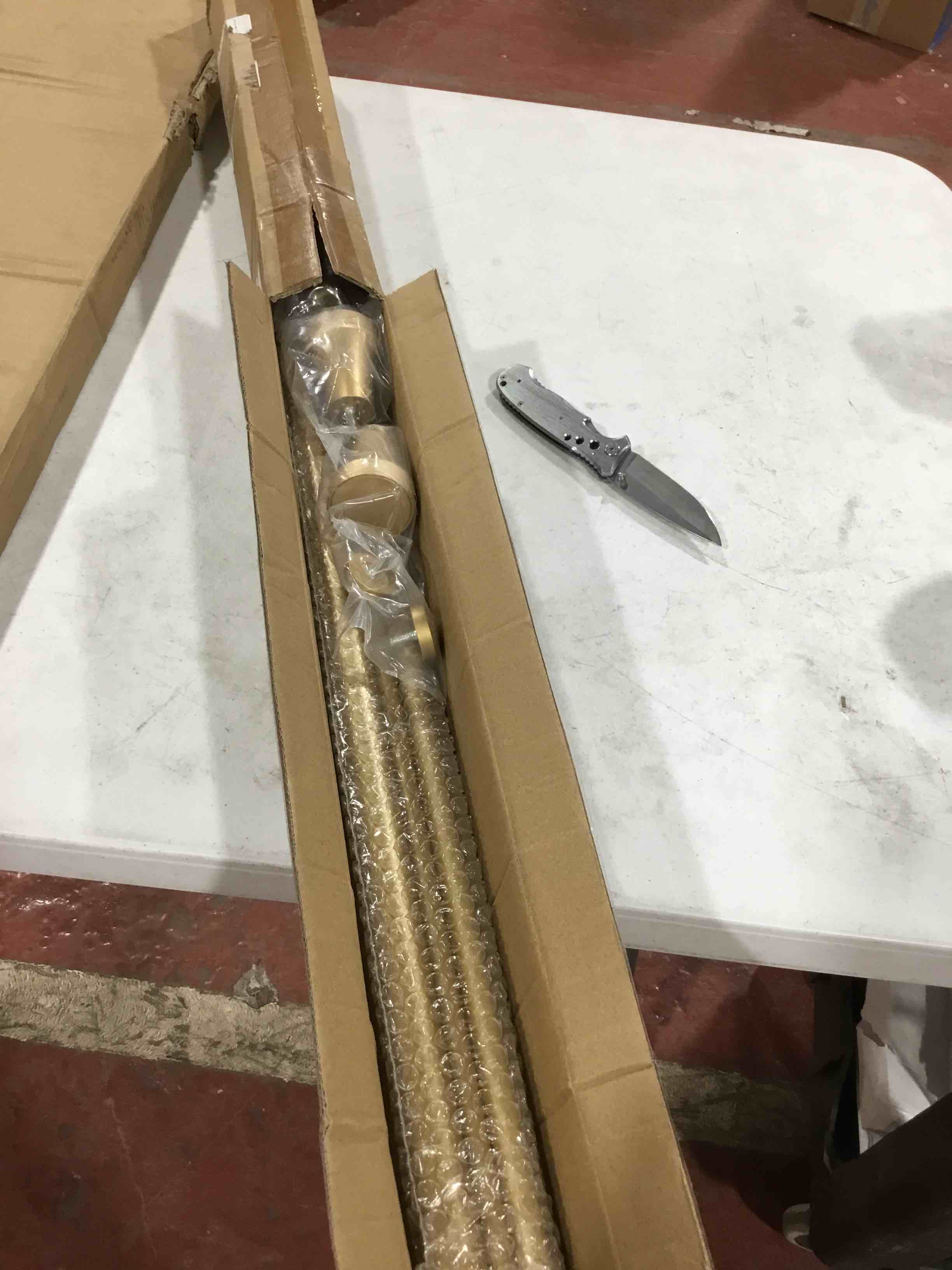 Golden adjustable curtain rod, 4 to 8 ft  