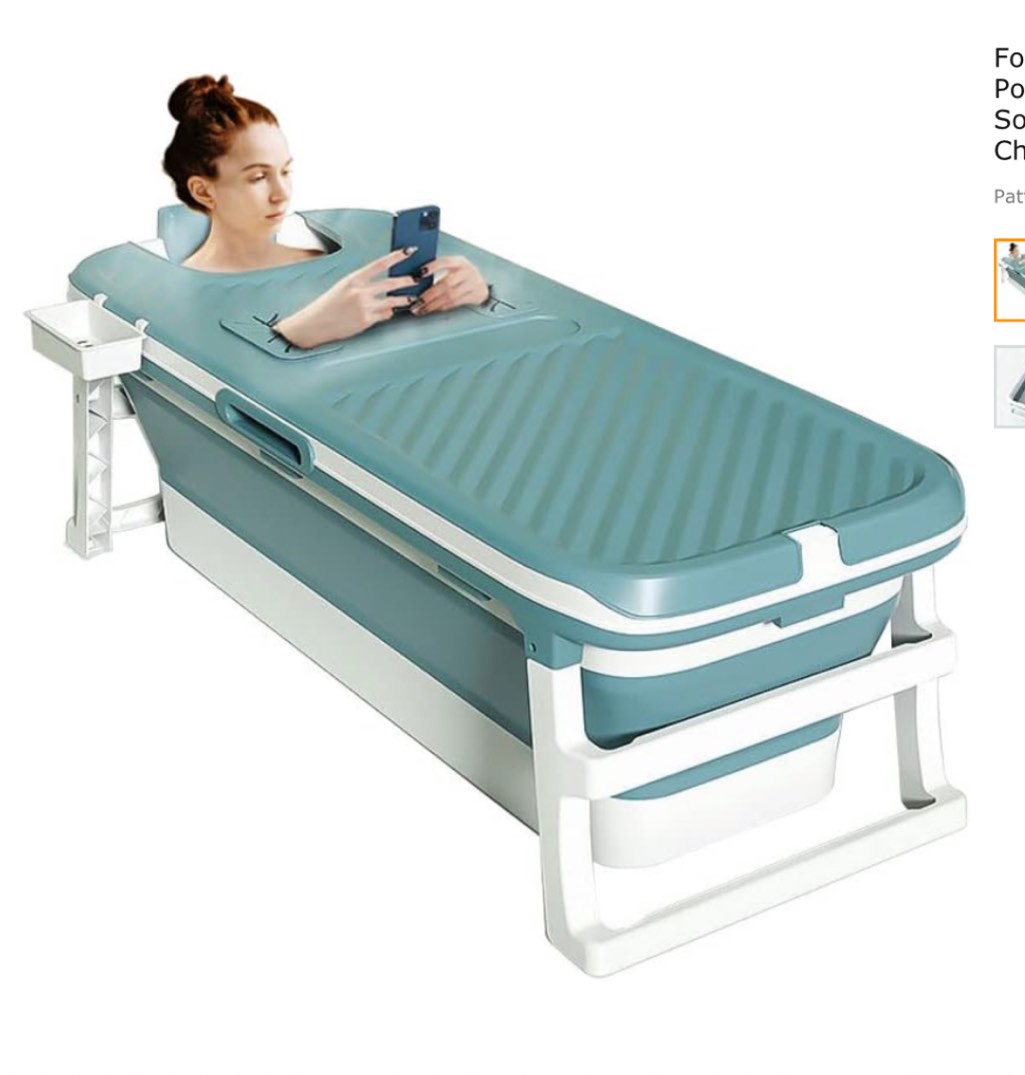 53" Extra Large Portable Foldable Bathtub with Metal Frame for Adult, Family SPA Soaking Tub with Cover for Small Bathroom , Thicken Multiple Layer Bathtub with Lid (53" Milk with Metal Frame)