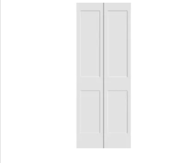 Paneled Manufactured Wood Primed 2-Panel Square Top Interior Bi-Fold Door