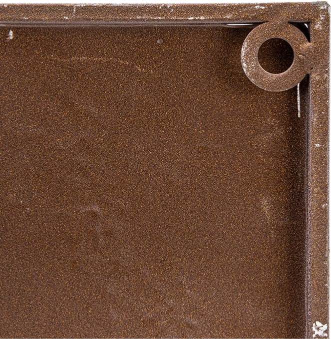 Creative Co-Op 15 Inches Square Embossed Metal DÃ©cor with Botanicals, Distressed White and Gold Wall Decor