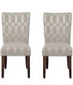 One pair of back part of the chair, not completed HomePop Parsons Classic Upholstered Accent Dining Chair, Set of 2, Pewter Grey and Lattice Cream Pewter Grey Lattice
