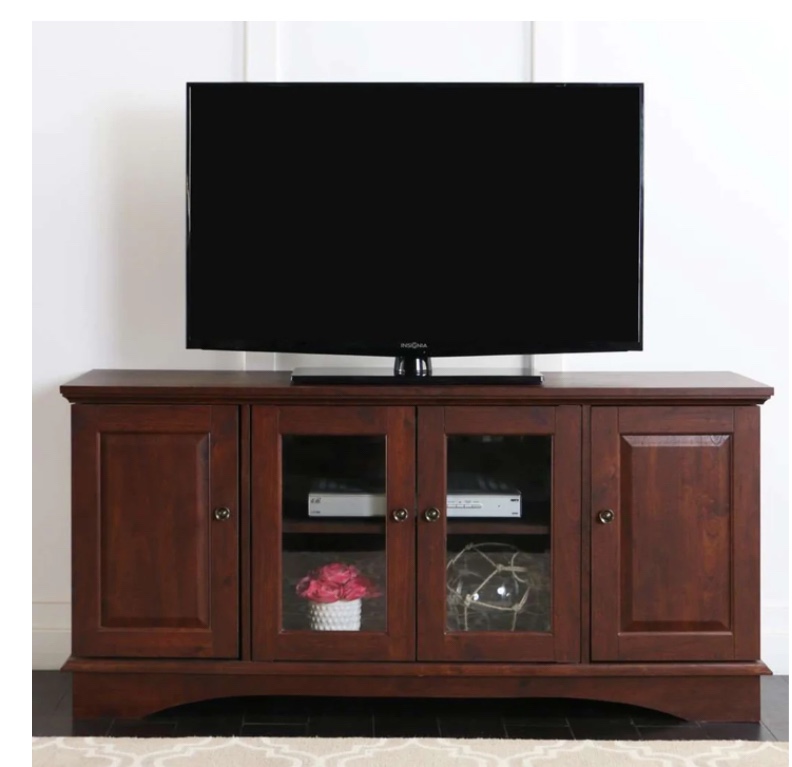 52’’ Media Storage wood tv console traditional brown