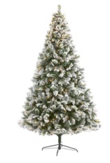 9' H White Realistic Pine Christmas Tree with 600 LED Color Changing/Combination Light