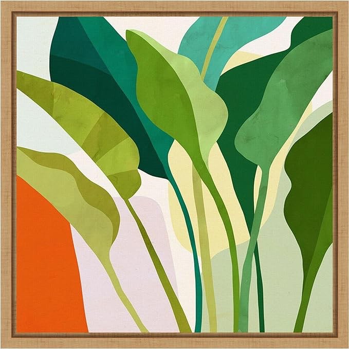 Amanti Art Framed Canvas Wall Art Print (16x16) Tropica I by Victoria Borges Float Framed Canvas Art for Wall Decor, Living Room, Bedroom, Bathroom, Kitchen, Office or Business Artwork from WI, USA