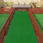 Ottomanson R350-3X16 Evergreen Turf Collection Rugs, Runner - 2'7" x 16', Low Pile - Grass Green