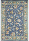 Tasley Floral Handmade Tufted Wool Area Rug in Azure