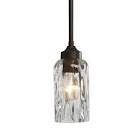 Allen+roth Latchbury Aged Bronze Transitional Textured Glass Cylinder Pendant119
