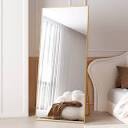 LFT HUIMEI2Y 65"x22" Full Length Floor Mirror, Gold Full Length Mirror with Stand, Aluminum Rectangle Body Mirror, Hanging Leaning Standing Large Wall Mounted Mirror for Bedroom or Living Room Gold 65"×22"