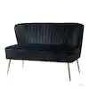 Carmita Black Golden Base Velvet Tufted 2-Seats Loveseats Sofa