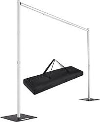 Hecis Pipe and Drape Backdrop Stand Kit 8ft x 10ft, Backdrop Stand Heavy Duty Wedding Backdrop for Events Wedding Decoration Backdrop Frame