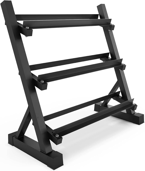 3 Tier Dumbbell Weight Rack Heavy Duty, Home Gym Dumbbell Storage Stand Holder Black