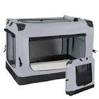 Aivermeil Collapsible Dog Crate 42IN, Quick Folding Soft Side Dog Crates 600D Oxford Waterproof with Plush Mat for Indoor & Outdoor & Car,3-Door Mesh Mat Semi-Closed ,Strong Steel Frame
