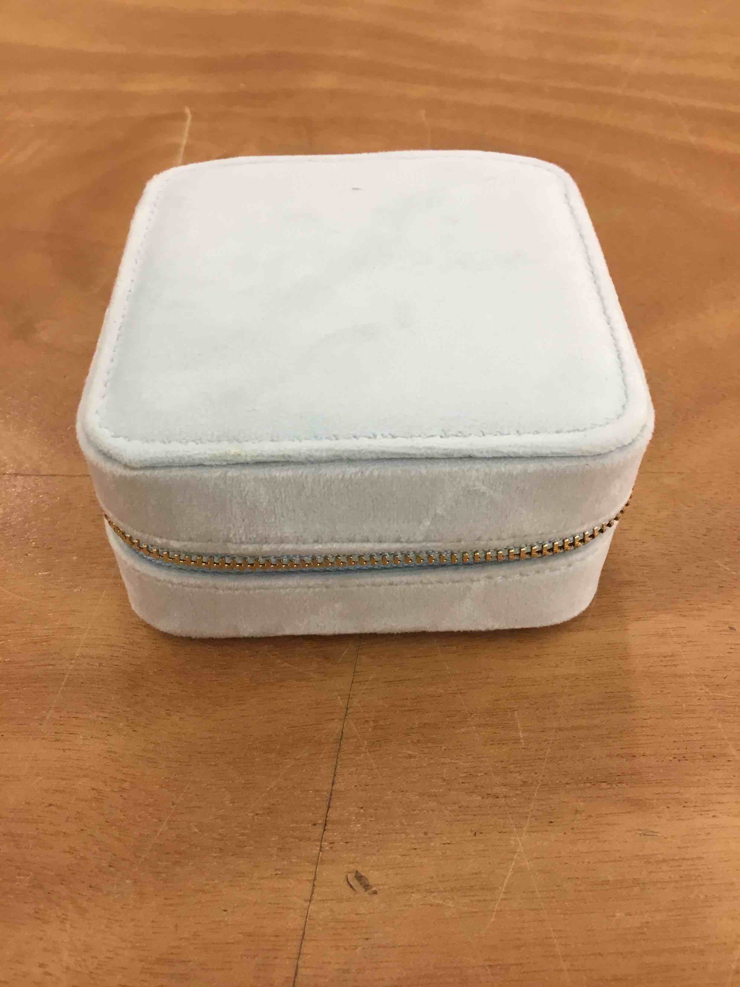 Small Blue Velvet Jewelry Box