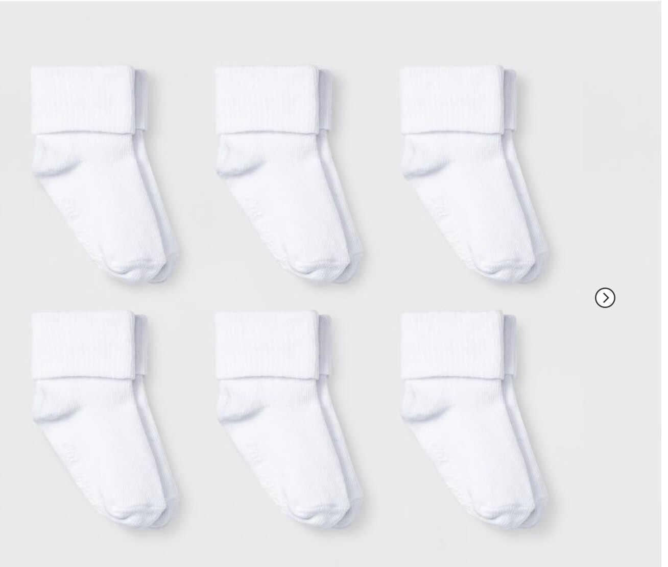 Baby Girls' 6pk Bobby Socks - Cat & Jack White 12-24M
