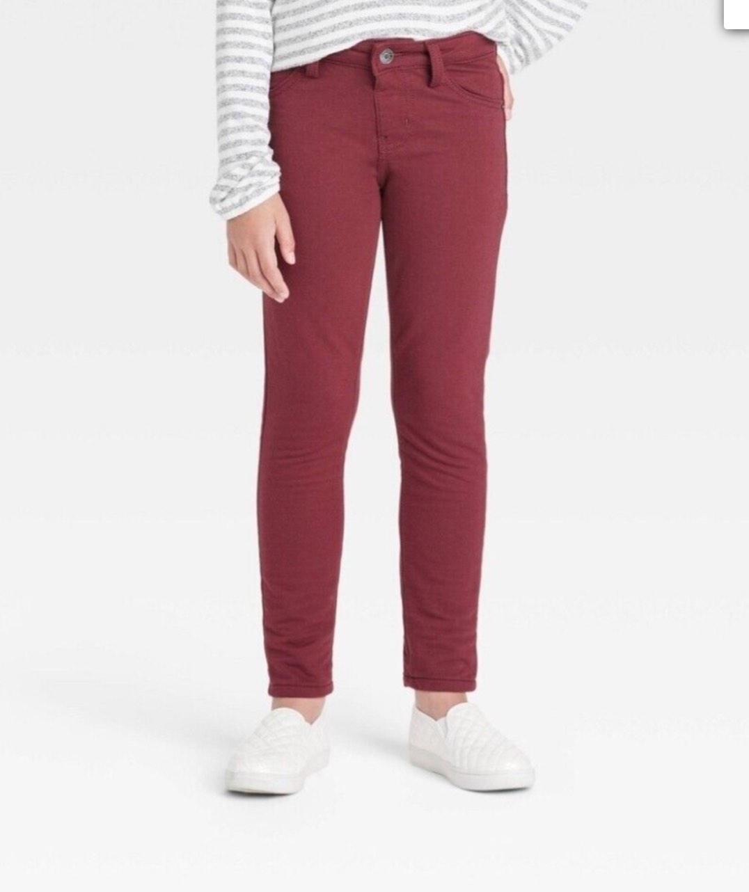 Cat & Jack Mid Rise Soft Knit Jeggings Red Maroon Large 10/12