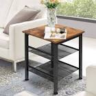 In park 3 tier grated side table rustic brown  (set of 2)