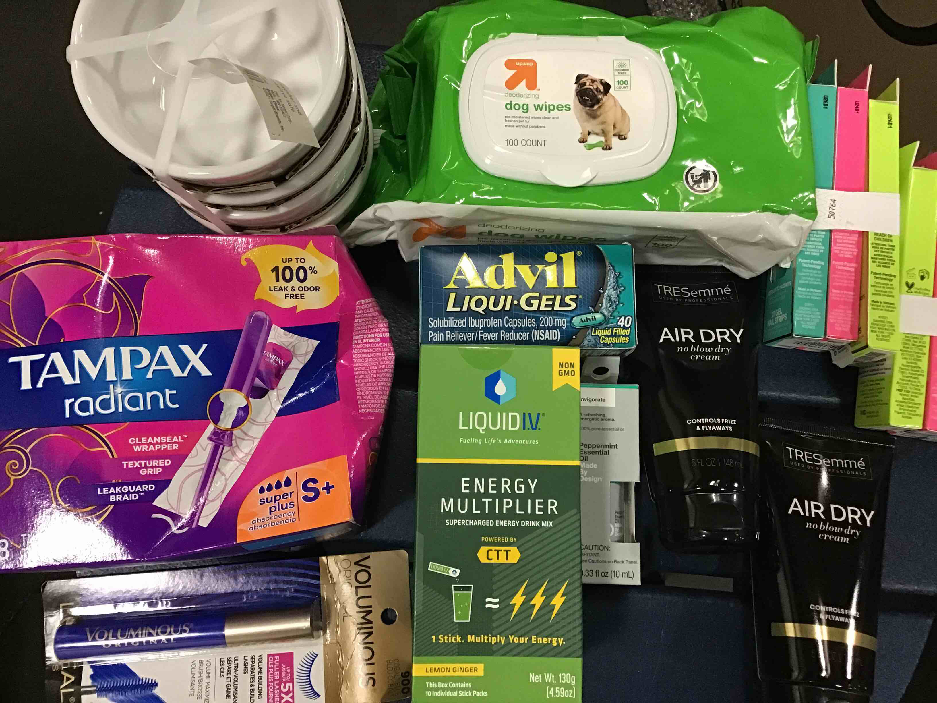 Assorted miscellaneous include; Tampax/ Air Dry and more