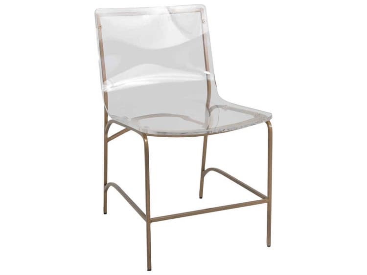Gabby Penelope Antique Gold & Clear Acrylic Dining Side Chair