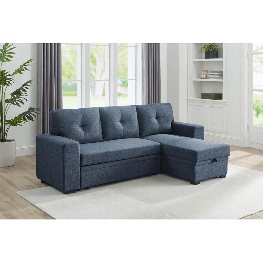 Freetown 88.5" Wide Reversible Sleeper Sofa & Chaise blue (sofa arms only)
