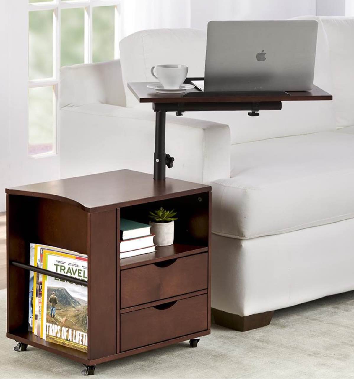 The Swivel Desktop Organized Side Table.
