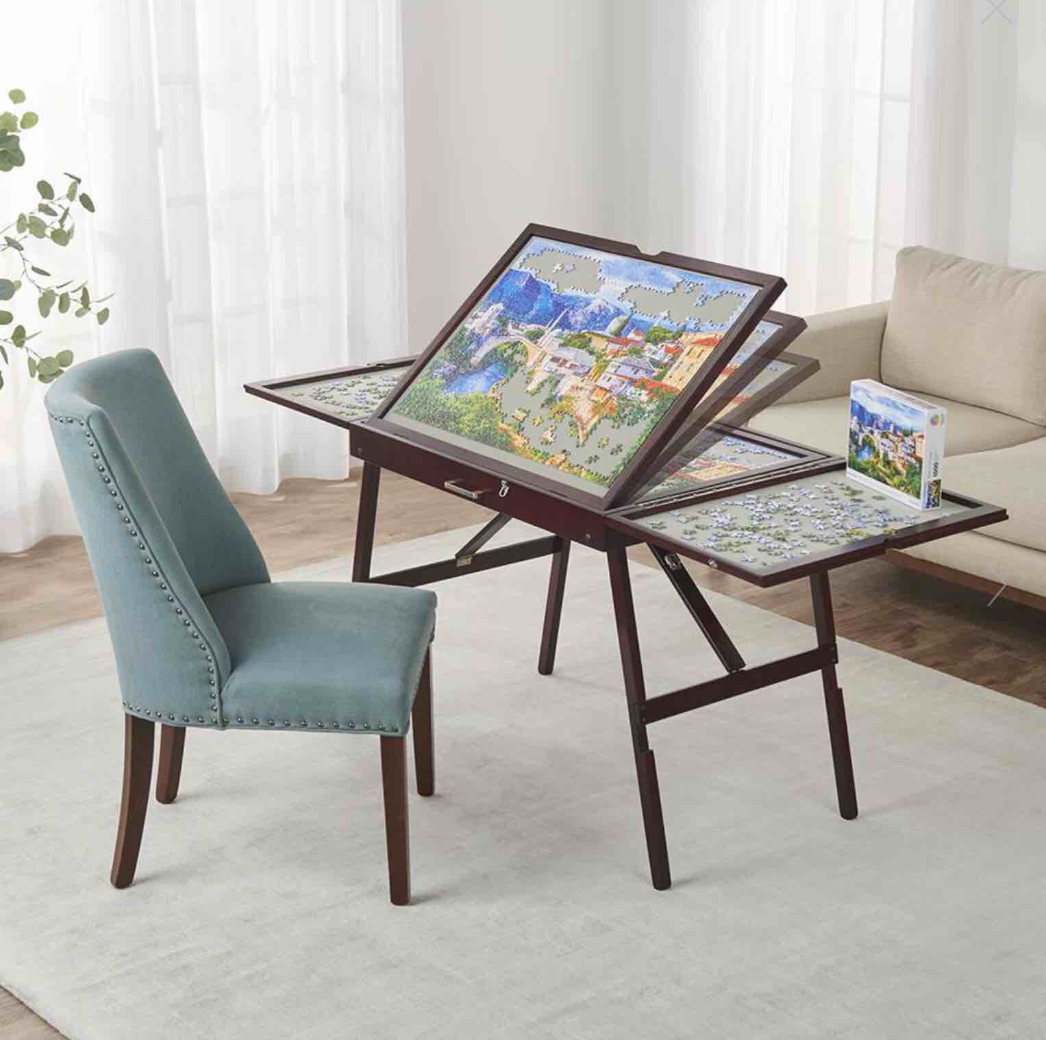 The Adjustable Height Fold And Store Puzzle Table