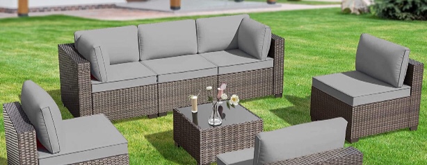 3 - GREY CUSHIONS + 12 METAL LEG SET ( 15 PCS )