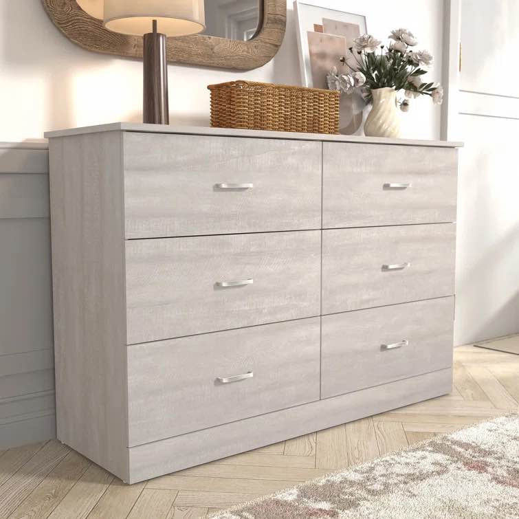 Dusty Gray Oak Allyannah 6 Drawer 47.2'' W Dresser