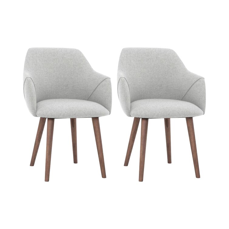 Sunday Light Grey Performance Basketweave Jace Upholstered Arm Chair (Set of 2)