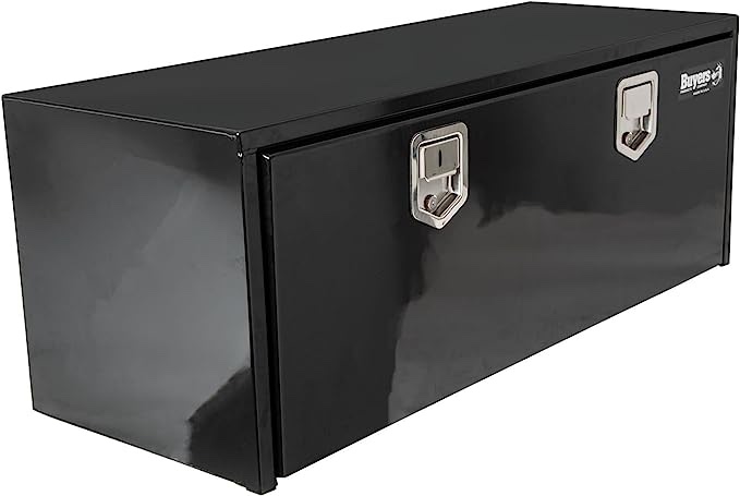 Buyers Products 1702115 Black Steel Underbody Truck Box with Paddle Latch, 18 x 18 x 60 Inch