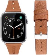 iBazal Compatible with Apple Watch Band 42mm 44mm,Genuine Leather Bands Replacement Strap for iWatch Series 7 6 SE 5 45mm 4 3 2 1 38mm 40mm Sports&Edition Men