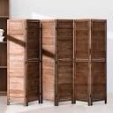 Panel Wood Room Divider Privacy Wall Divider  Brown 