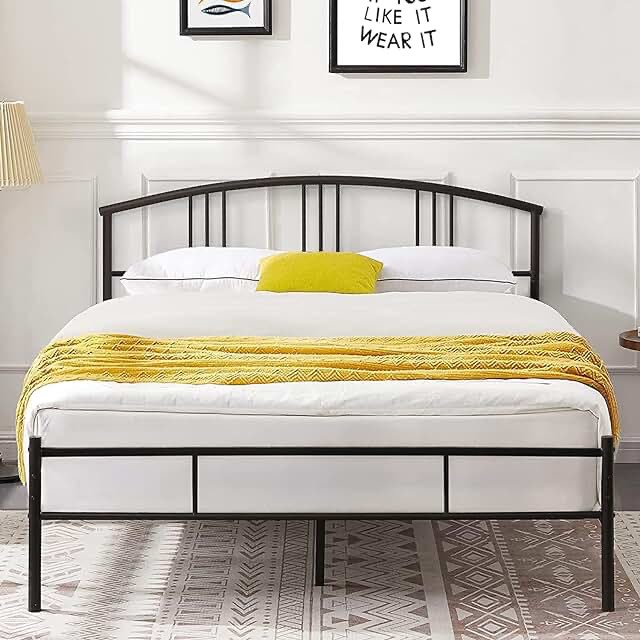 VECELO 14 inch Queen Bed Frame Metal Platform Mattress Foundation with headboard Footboard Steel Slat Support/No Box Spring Needed/Easy Assembly