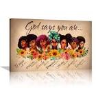 Monond African American Inspirational Quote Wall Art Black Girl Canvas Wall Art Dector Giclee Printed Pictures Wall Decor - God Says You Are-Light Yellow For Living Room Bedroom Bathroom 20x24 Inch
