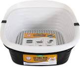 litter box sifting pan white
