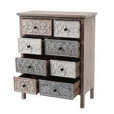 Luxen home whif954 emel 8 drawer apothecary accent chest 