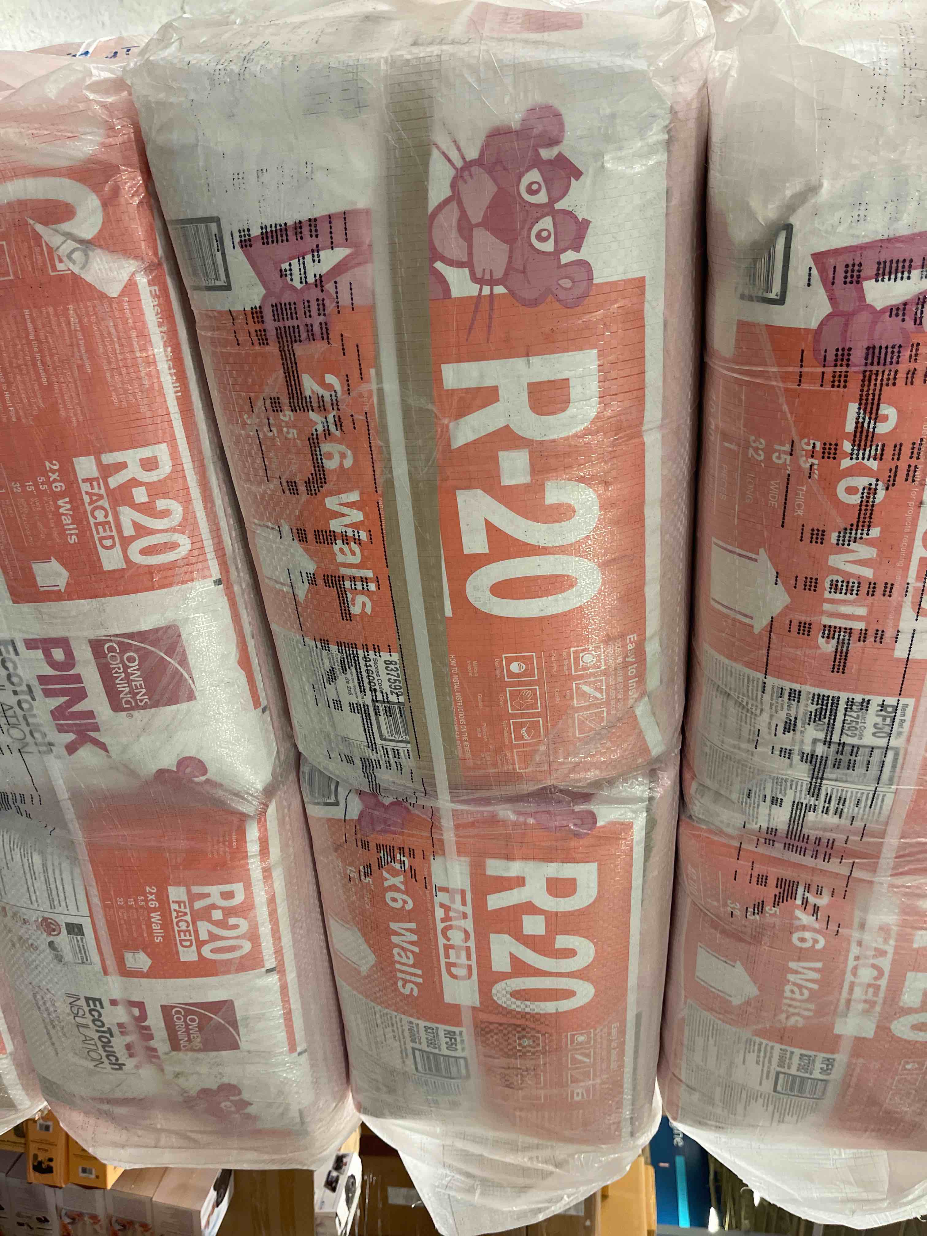 6 rolls r20 faced 15” insulation your bid per roll