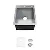 Professional 17 in. Drop-In 16G Stainless Steel 2-Hole Single Bowl Kitchen Bar Sink with Accessories