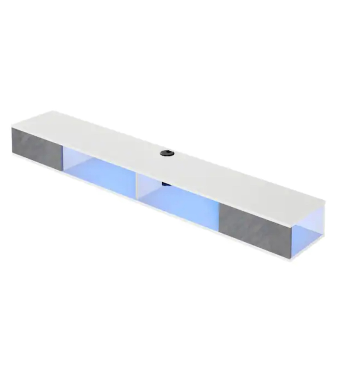 Wampat Floating 70 in. White TV Stand Entertainment Storage Fits TV's up to 75 in. with Cable Management W15U2182W