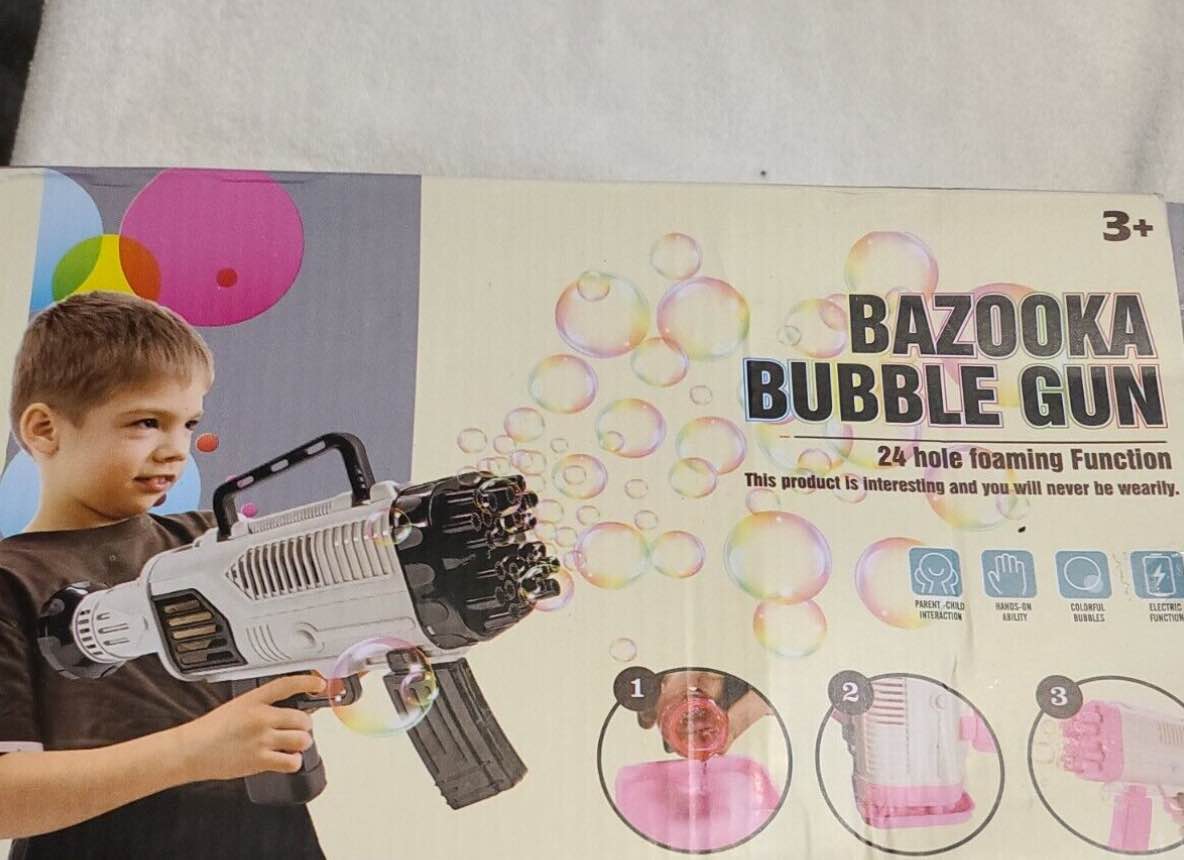 Bazooka Bubble Gun 24 Hole Black Bubbles 