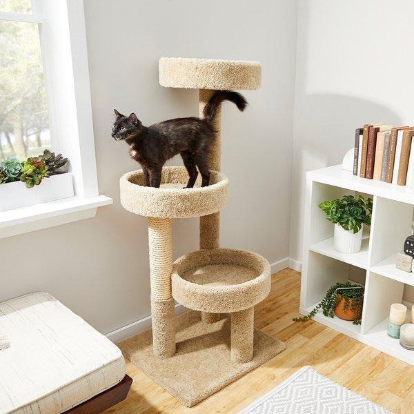 Frisco 69-in Real Carpet Wooden Cat Tree - Gray 
