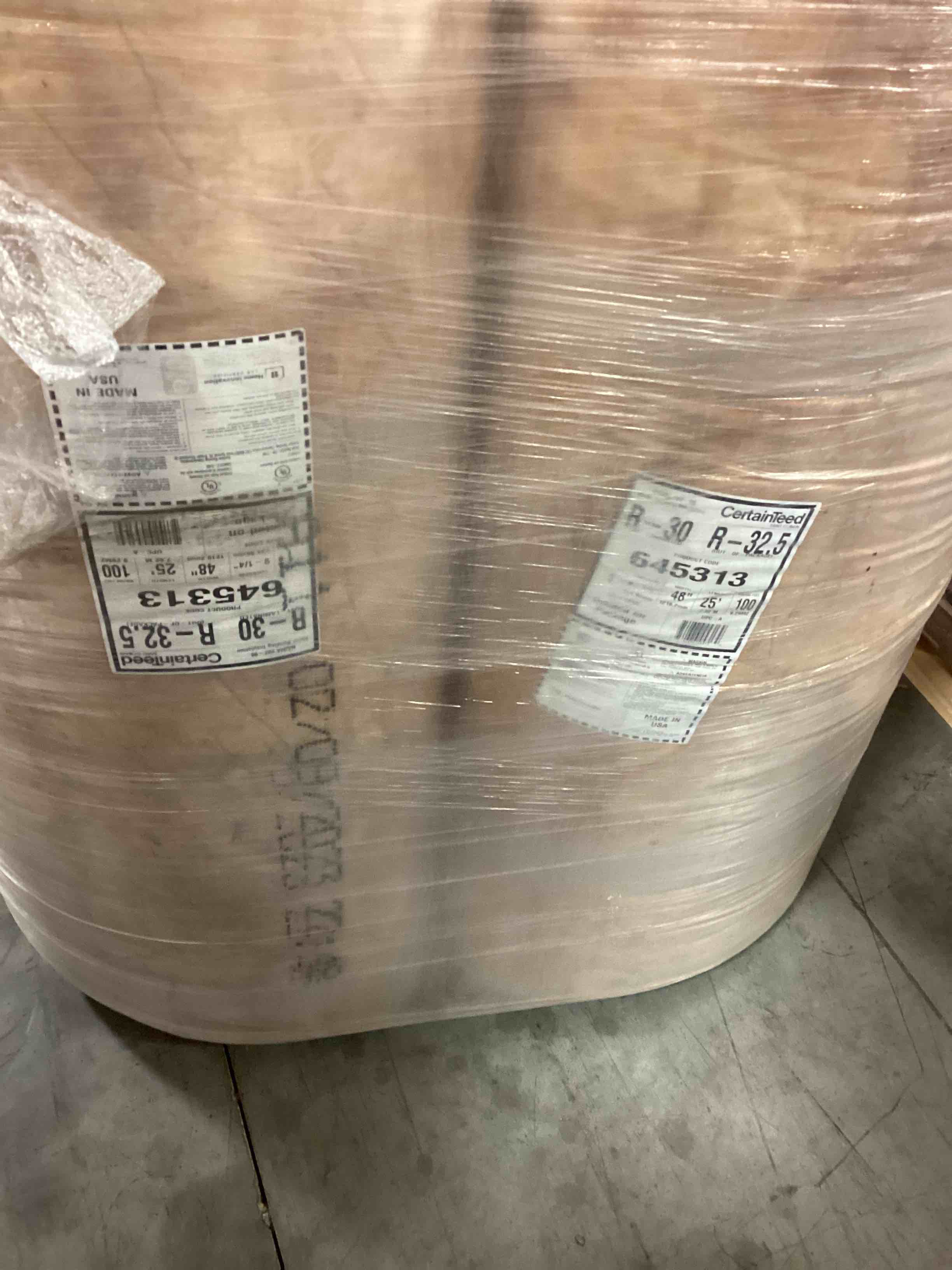 3 rolls of r30 9.25 thickness 48” width, 25’ length and 100 sq ft