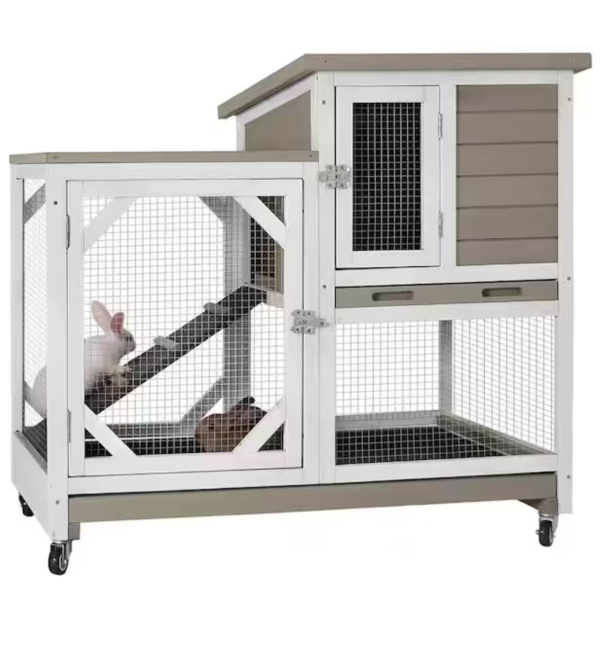 Large Indoor Rabbit Hutch with Pull out Tray (No Wire Mesh on the Tray)