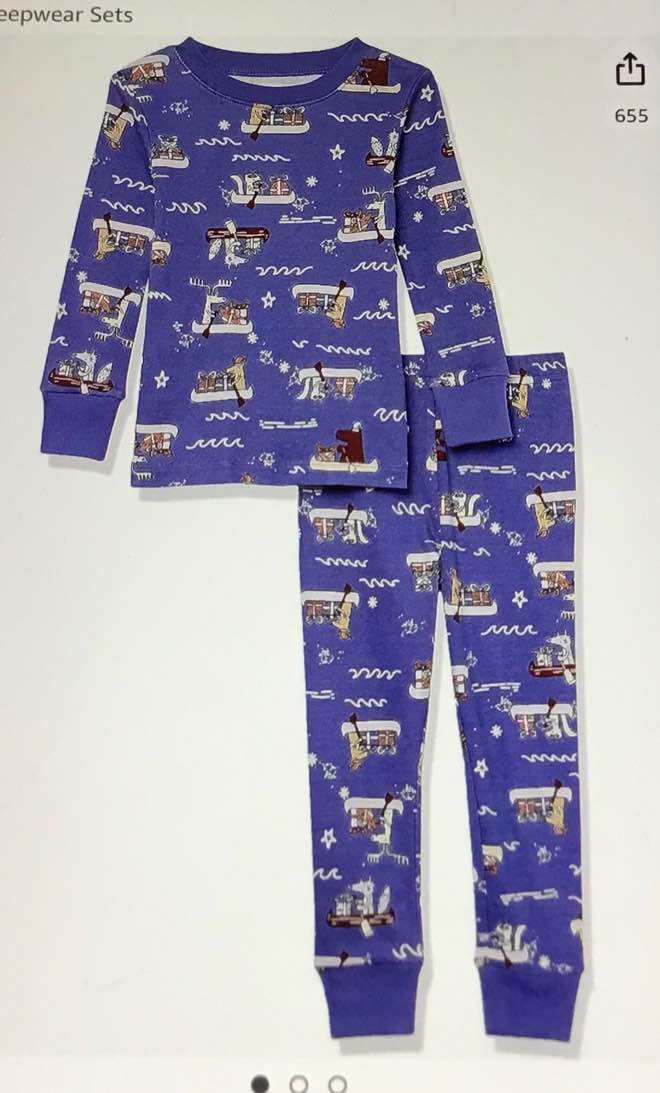 Amazon essentials, baby snug fit cotton footed sleeper pajamas, boat party 5T