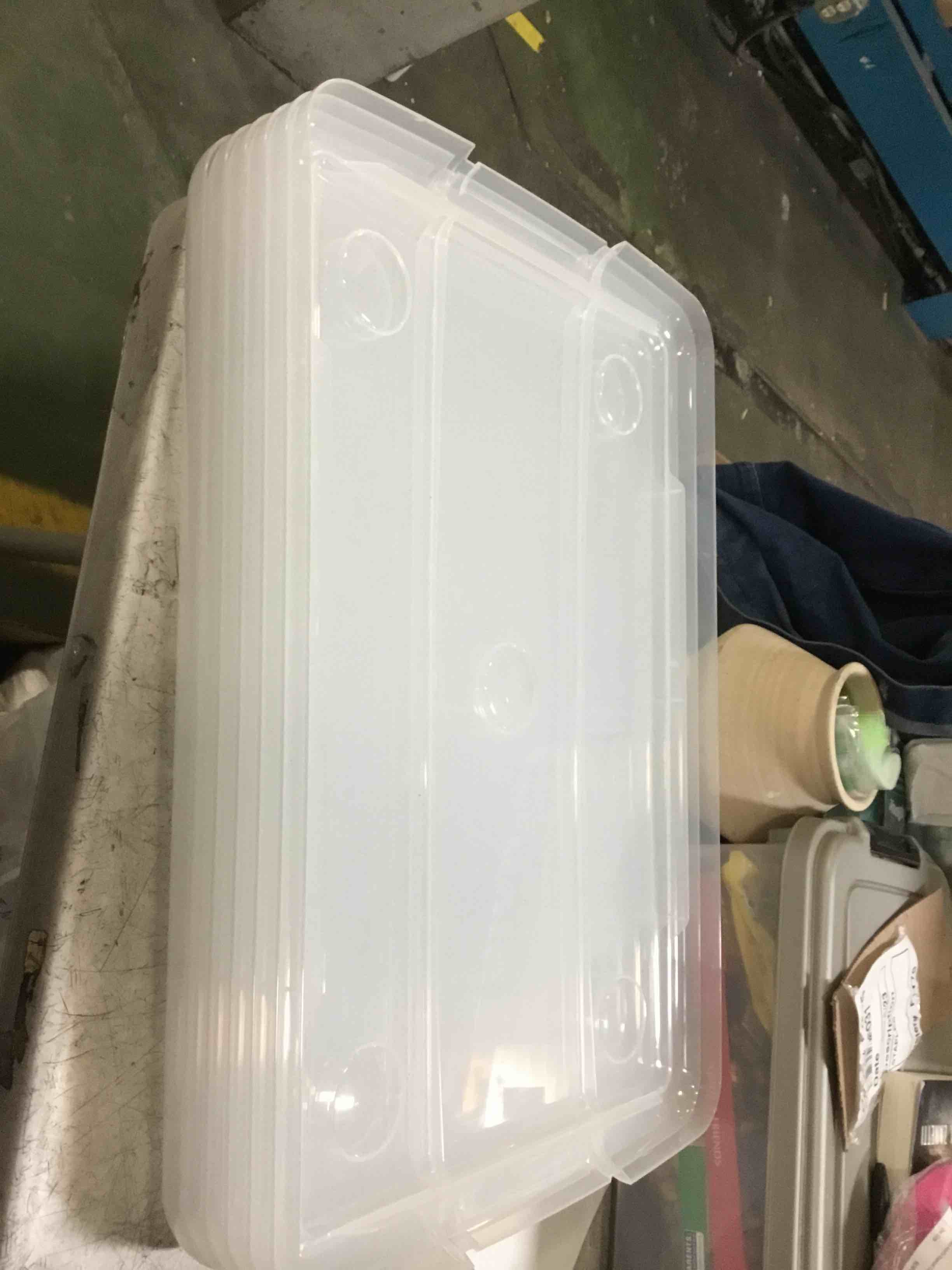 6 clear storage bin lids only