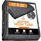 heavy duty mesh tarp, black 12’x20’