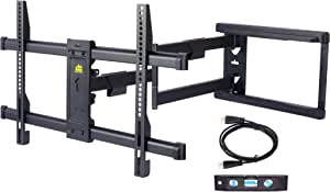Long Arm TV Wall Mount with 43" Extension Arm,Full Motion TV Mount Fits 42-86" Flat/Curve TVs,Fits 24" 18" 16" Studs,Holds 110lbs,Max VESA 800x400mm by FORGING MOUNT