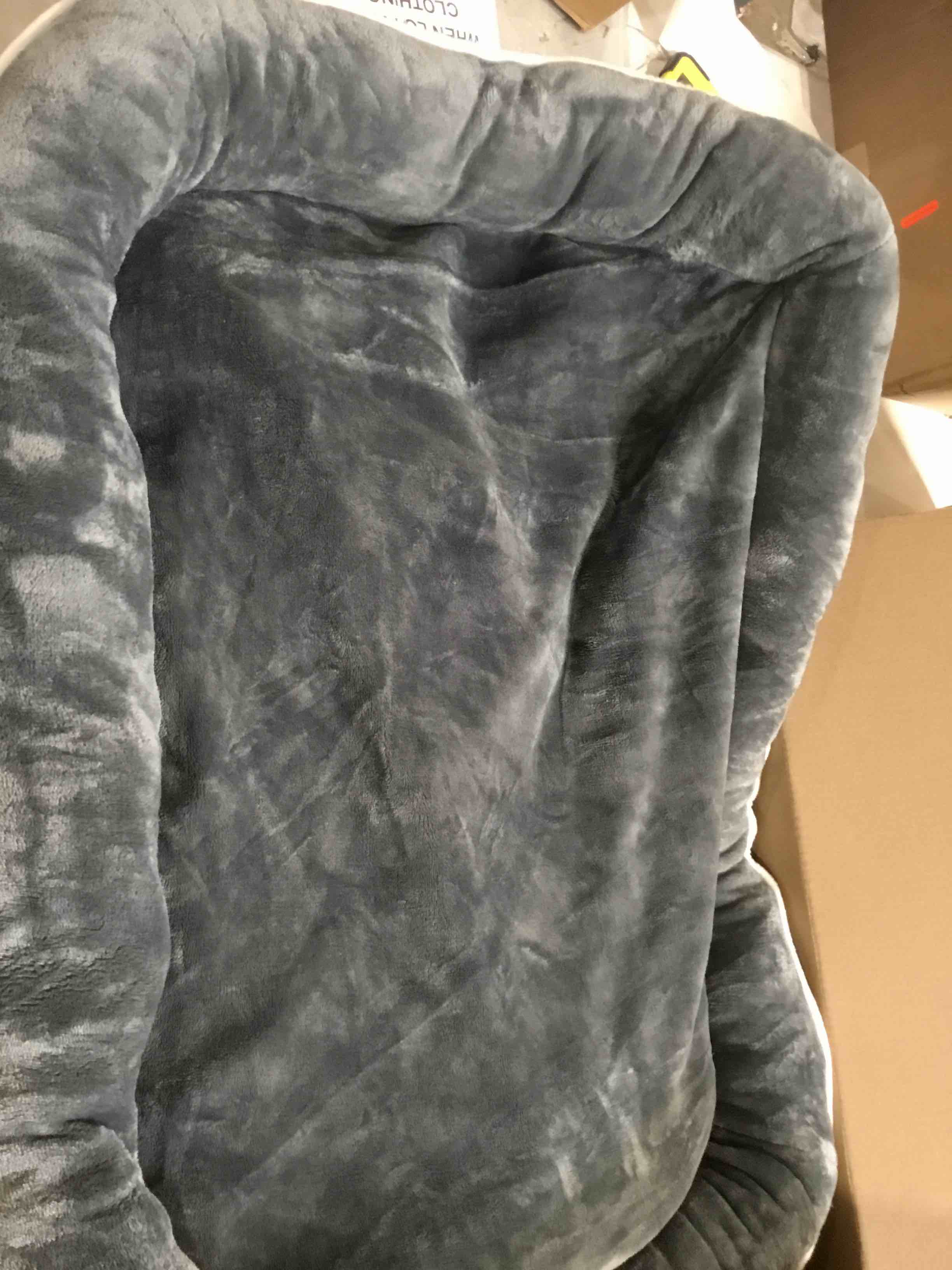 Orthopedic Dog Bed for Large Dogs, Dog Couch Design with Egg Foam Support, Removable, Machine Washable Plush Cover and Non-Slip Bottom with Four Sided Bolster Cushion (Gray)