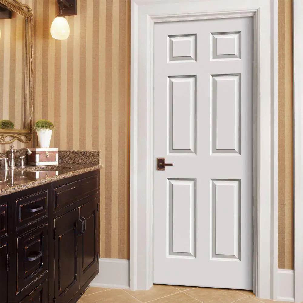 28 in. x 80 in. 6 Panel Colonist Primed Textured Molded Composite Interior Door Slab